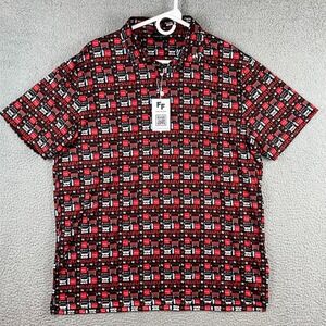 NWT Fore Fathers Polo Shirt Isuzu Truck All Over Print Golf Golfing Mens XL